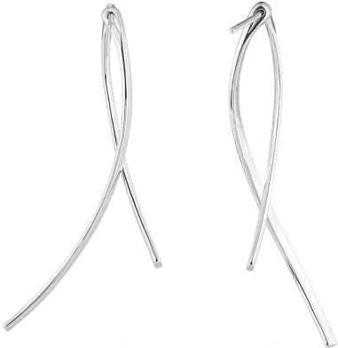Boucles d'oreilles géométriques APM Monaco argent et cristaux — vue 2