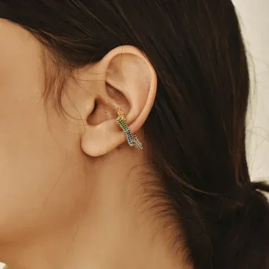 Boucle d'oreille clip Étoile Multicolore APM Monaco — vue 2