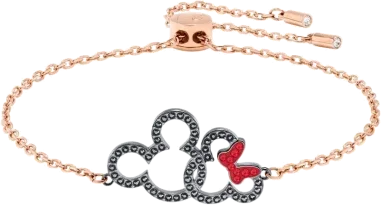 Bracelet Swarovski Mickey & Minnie plaqué or rose