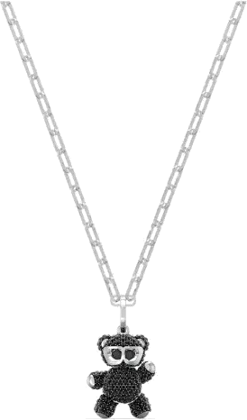 Collier Pendentif Teddy Ours Noir Swarovski — vue 3