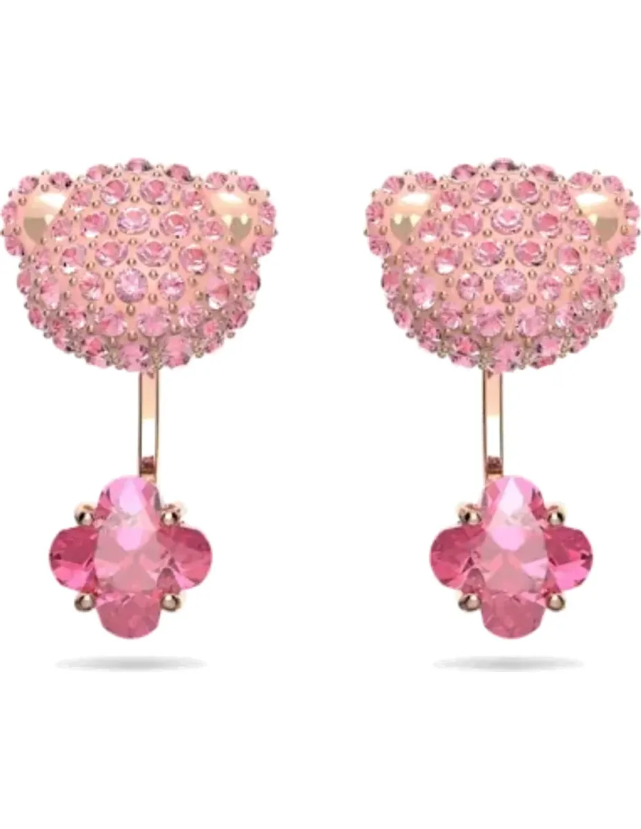 Boucles d'oreilles Teddy en cristal rose Swarovski