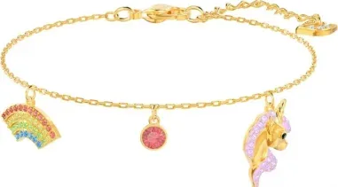Bracelet Unicorn Girl Swarovski - Plaqué Or et Cristaux Multicolores