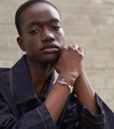 Bracelet Vivienne Westwood Bas Relief Perles Blanches — vue 6
