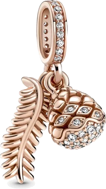 Charm Pomme de Pin Rose aux Cristaux