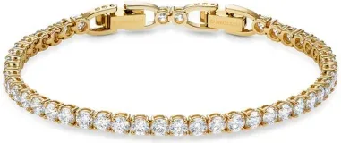 Bracelet Tennis Deluxe Swarovski - Plaqué Or et Pierres Blanches