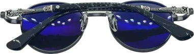 Lunettes de Soleil Chrome Hearts Rondes Noir Mat — vue 4