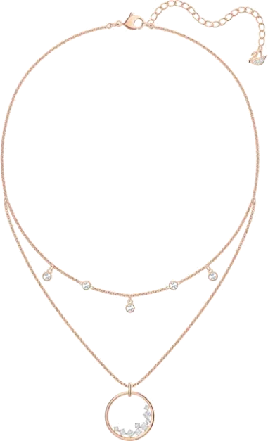 Collier North Swarovski - Cristaux blancs plaqué or rose — vue 3