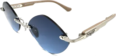 Lunettes de soleil Diamond Chrome Hearts - Cerclés beige et argent