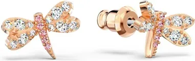Boucles d'oreilles Swarovski Luna Libellules dorées rosé
