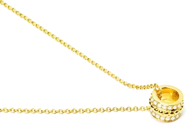 Collier APM Monaco Cercle Cristaux Plaqué Or Jaune Ajustable — vue 3