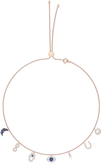 Collier Symbolic Swarovski - Breloques Cristal Doré Rosé — vue 2