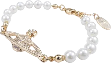 Bracelet Vivienne Westwood Bas Relief Perles Blanches — vue 2