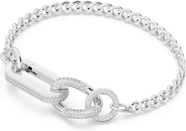 Bracelet Dextera Pavé Maillons Mixtes Rhodium — vue 2