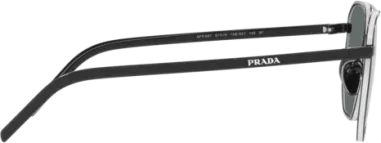 Lunettes de soleil Prada PR 59YS aviator noir — vue 3