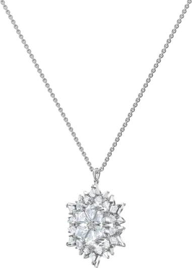 Collier Swarovski Magic Snow - Flocon de Neige Rhodié — vue 2