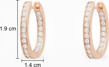 Boucles d'oreilles rectangulaires or rose APM Monaco x Charles Leclerc — vue 3