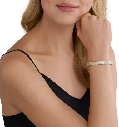 Bracelet jonc monogramme tricolore Michael Kors — vue 3