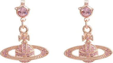 Boucles d'oreilles Orb Vivienne Westwood or rose et cristaux roses