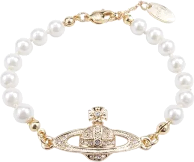 Bracelet Vivienne Westwood Bas Relief Perles Blanches