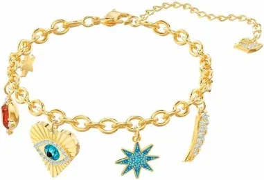 Bracelet Lucky Goddess Swarovski Plaqué Or et Cristaux Multicolores