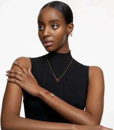 Bracelet Una Petit Cœur Rouge Swarovski — vue 4