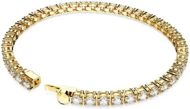 Bracelet Tennis Matrix Swarovski or blanc — vue 4