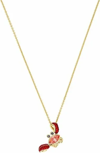 Collier Swarovski Ocean Crab plaqué or et cristaux rouges