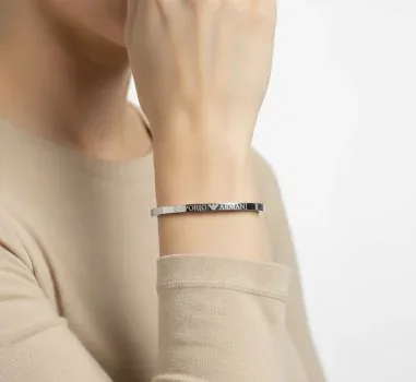 Bracelet Jonc Emporio Armani Acier Argenté — vue 2