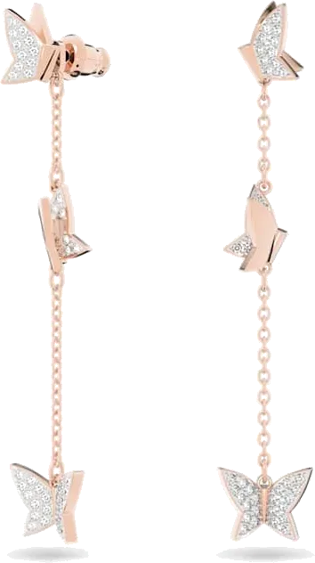 Boucles d'oreilles Lilia Swarovski or rose et cristaux blancs — vue 2