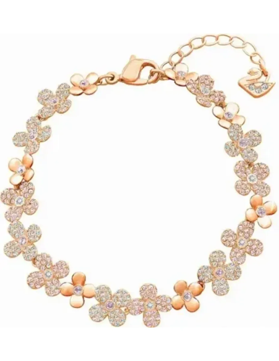 Bracelet Elderflower Swarovski - Or Rose et Cristaux