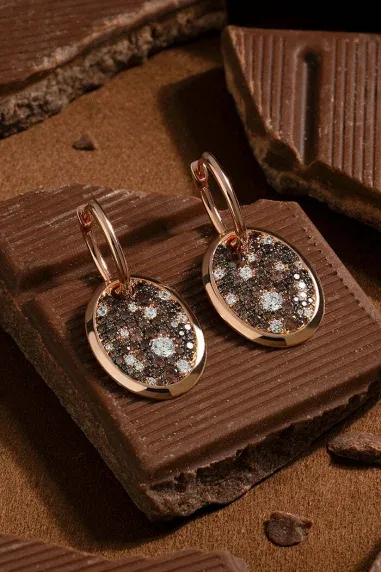 Boucles d'oreilles Festival ovales chocolat APM Monaco — vue 4