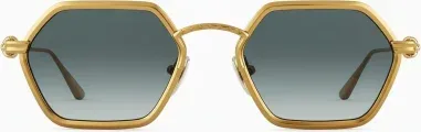 Chrome Hearts Datass - Lunettes de soleil monture hexagonale dorée — vue 2