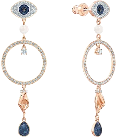 Boucles d'oreilles Symbolic Evil Eye plaqué or rose — vue 3