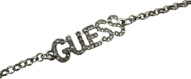Bracelet Guess ajustable en métal argenté et cristaux — vue 2