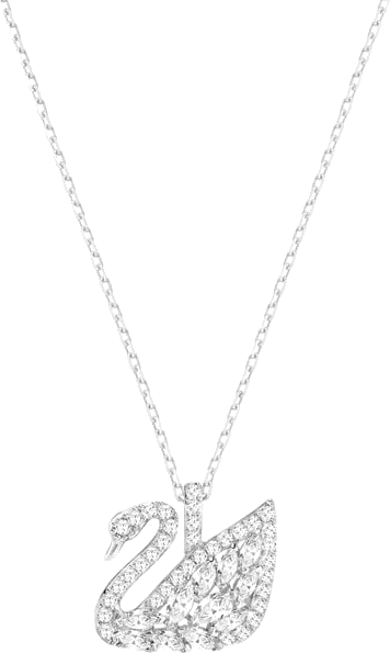 Collier Swan Lake - Cristaux blancs et métal rhodié