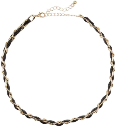 Collier Ras du Cou Victoria Bradley - Chaîne Simili Cuir et Acier Doré