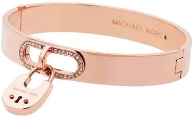 Bracelet Michael Kors or rose, cadenas et strass