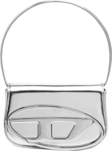 Sac à main Diesel 1DR en cuir gris miroir