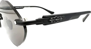 Lunettes de Soleil Chrome Hearts Diamond Cerclées Noires — vue 3
