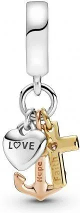 Charm Pandora Pendant Argent Triple Symbolique Tricolore — vue 2