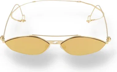 Lunettes de Soleil Cat-eye Fendi Baguette Doré — vue 2