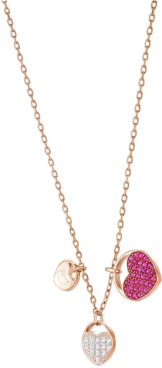 Collier Swarovski Ginger Cœurs Plaqué Or Rose — vue 3