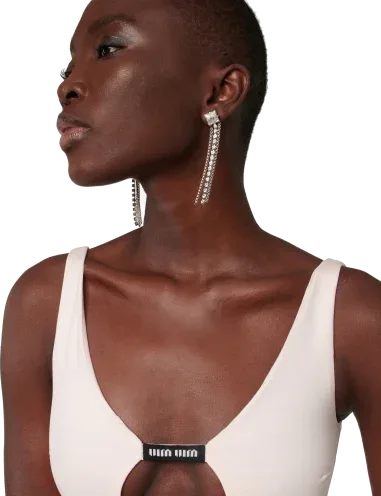 Boucles d'oreilles Miu Miu pendantes à franges cristallisées — vue 5