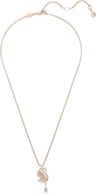 Collier Swarovski Swan Plaqué Or Rose — vue 2