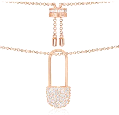 Collier Épingle à Nourrice APM Monaco - Plaqué Or Rose Micropavé