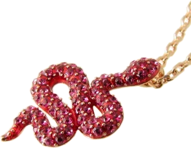 Collier Leslie Serpent Cristaux Rouges - Swarovski — vue 2