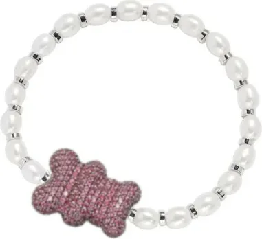 Bracelet APM Monaco Yummy Bear BABA Rouge avec Perles