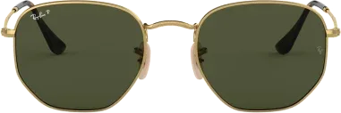 Lunettes de Soleil Hexagonal Flat Lenses Dorées Polarisées — vue 2