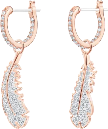 Boucles d'oreilles Naughty or rose et cristaux blancs — vue 2