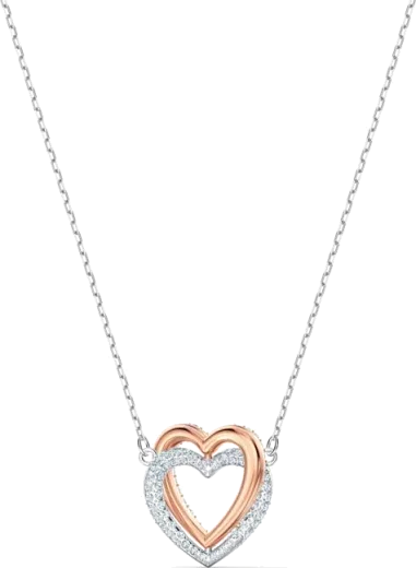 Collier Swarovski Hyperbola Double Heart Plaqué Rhodium — vue 3